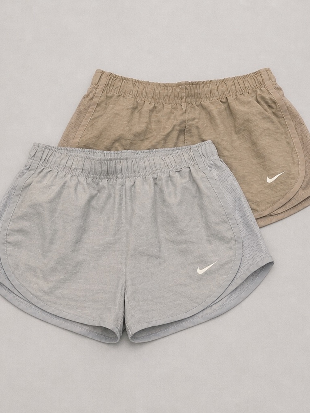 SET of two Nike Running Shorts — Light Blue & Gray